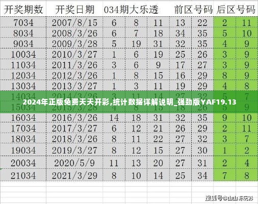 2024年正版免费天天开彩,统计数据详解说明_强劲版YAF19.13