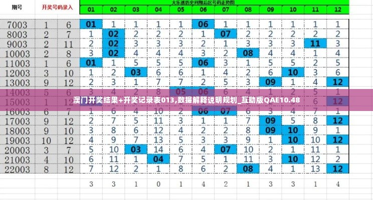 澳门开奖结果+开奖记录表013,数据解释说明规划_互助版QAE10.48