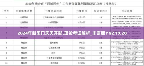 2024年新奥门天天开彩,理论考证解析_丰富版YNZ19.20