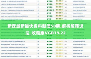 新澳最新最快资料新澳50期,解析解释说法_收藏版VGB19.22