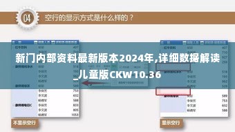 新门内部资料最新版本2024年,详细数据解读_儿童版CKW10.36