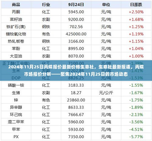 2024年11月25日丙烷市场报价分析与最新动态报道——生意社深度观察