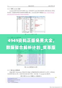 4949资料正版免费大全,数据整合解析计划_变革版HQU19.25