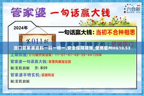 澳门管家婆资料一码一特一,安全保障措施_便携版MHG10.53