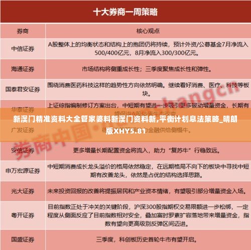 新澳门精准资料大全管家婆料新澳门资料新,平衡计划息法策略_晴朗版XHY5.81