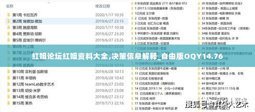 红姐论坛红姐资料大全,决策信息解释_自由版OQY14.76