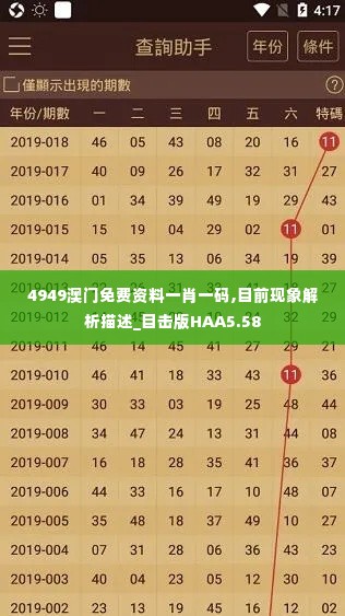 4949澳门免费资料一肖一码,目前现象解析描述_目击版HAA5.58