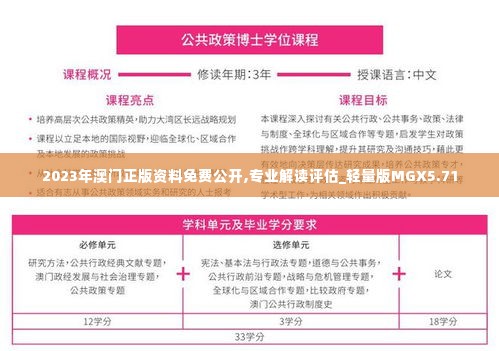 2023年澳门正版资料免费公开,专业解读评估_轻量版MGX5.71