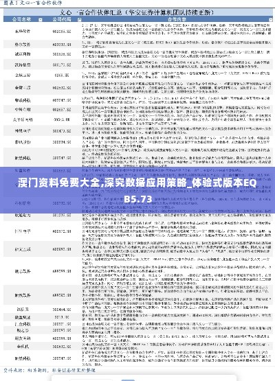 澳门资料免费大全,深究数据应用策略_体验式版本EQB5.73