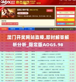 澳门开奖网站直播,即时解答解析分析_限定版AOG5.98