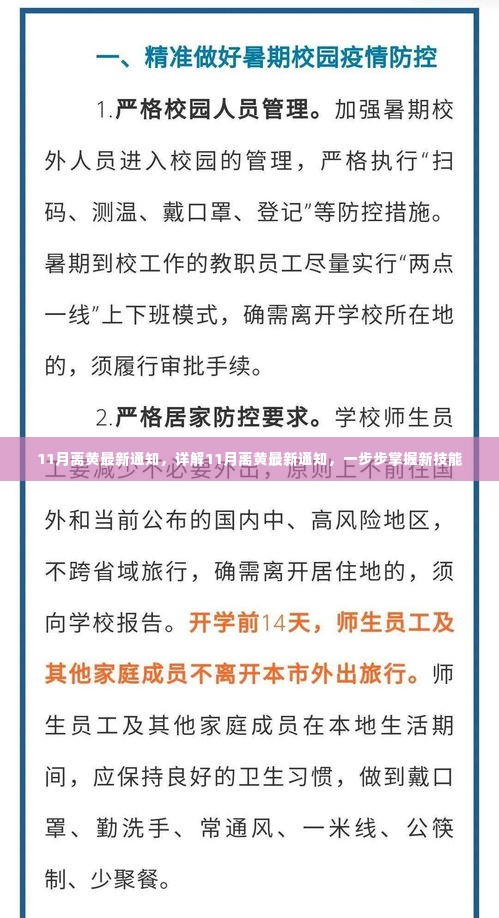 详解11月离黄最新通知，掌握新技能的步骤指南