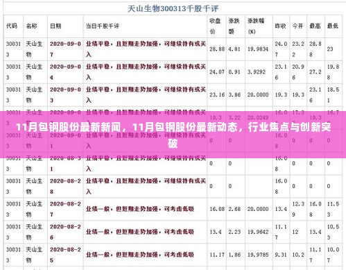 11月包钢股份最新动态及行业焦点与创新突破