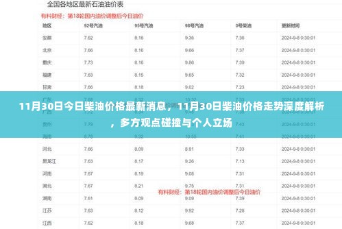 11月30日柴油价格最新动态，走势深度解析与多方观点碰撞