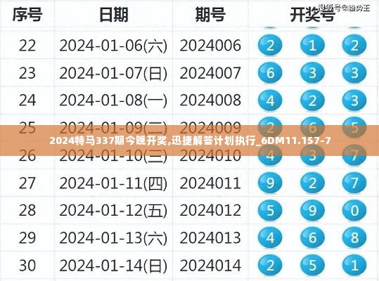 2024特马337期今晚开奖,迅捷解答计划执行_6DM11.157-7