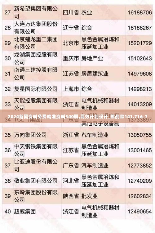 2024新奥资料免费精准资料340期,高效计划设计_挑战款141.716-7