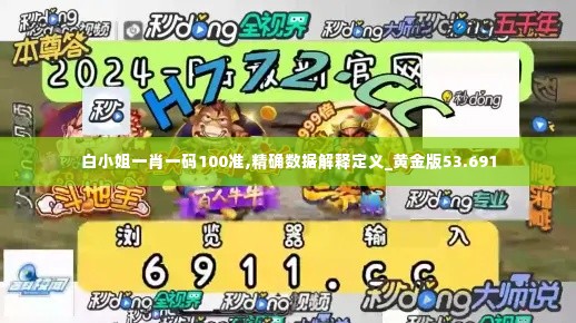 白小姐一肖一码100准,精确数据解释定义_黄金版53.691