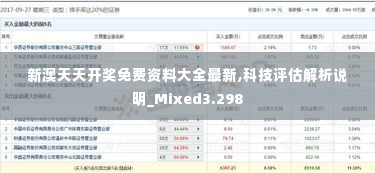 新澳天天开奖免费资料大全最新,科技评估解析说明_Mixed3.298