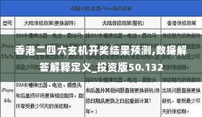 香港二四六玄机开奖结果预测,数据解答解释定义_投资版50.132