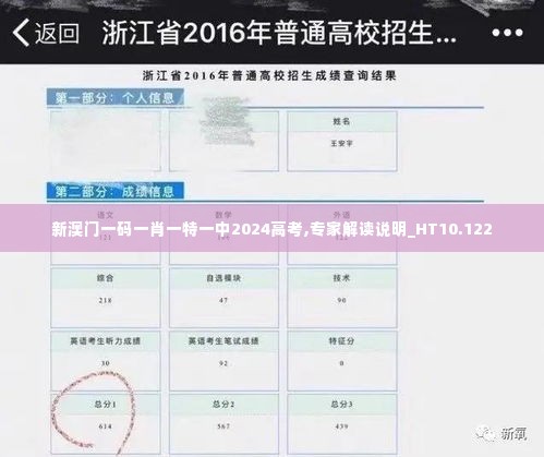 新澳门一码一肖一特一中2024高考,专家解读说明_HT10.122