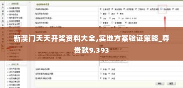 新澳门天天开奖资料大全,实地方案验证策略_尊贵款9.393