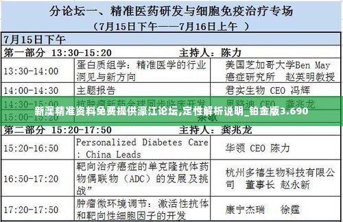 新澳精准资料免费提供濠江论坛,定性解析说明_铂金版3.690