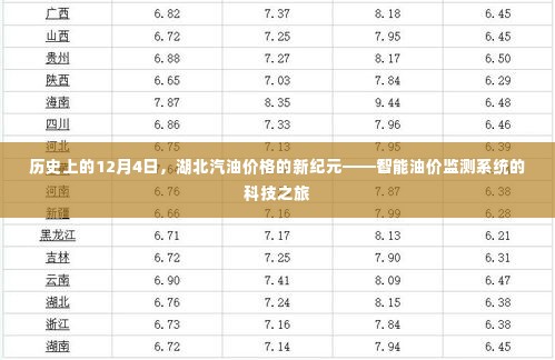 湖北汽油价格新纪元，智能油价监测系统的科技之旅——历史上的12月4日