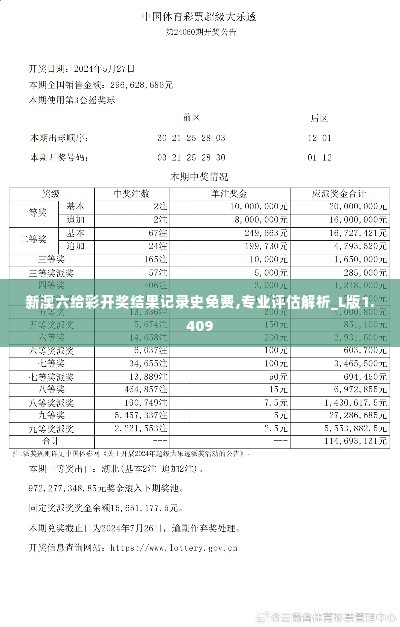 新澳六给彩开奖结果记录史免费,专业评估解析_L版1.409