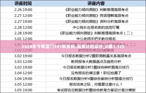 2024年今晚澳门341期资料,高效计划设计_D版7.125