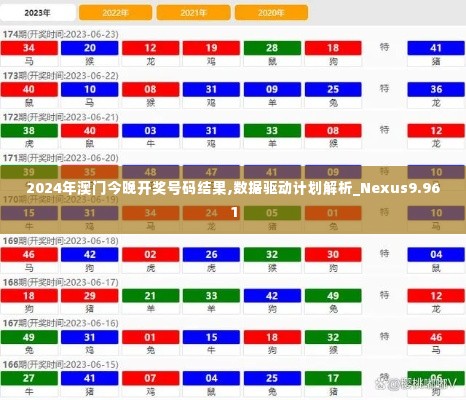 2024年澳门今晚开奖号码结果,数据驱动计划解析_Nexus9.961