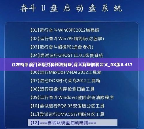 江左梅郎澳门正版资料预测解答,深入解答解释定义_RX版8.437