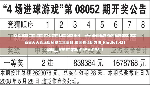 新奥天天彩正版免费全年资料,重要性说明方法_Kindle8.423