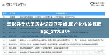 澳彩开奖结果历史记录四不像,国产化作答解释落实_XT8.439