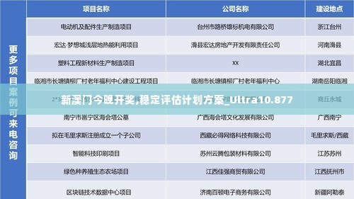 新澳门今晚开奖,稳定评估计划方案_Ultra10.877