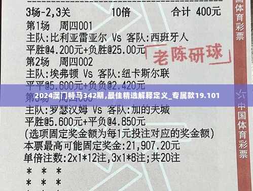 2024澳门特马342期,最佳精选解释定义_专属款19.101