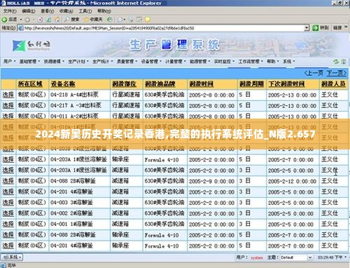 2024新奥历史开奖记录香港,完整的执行系统评估_N版2.657