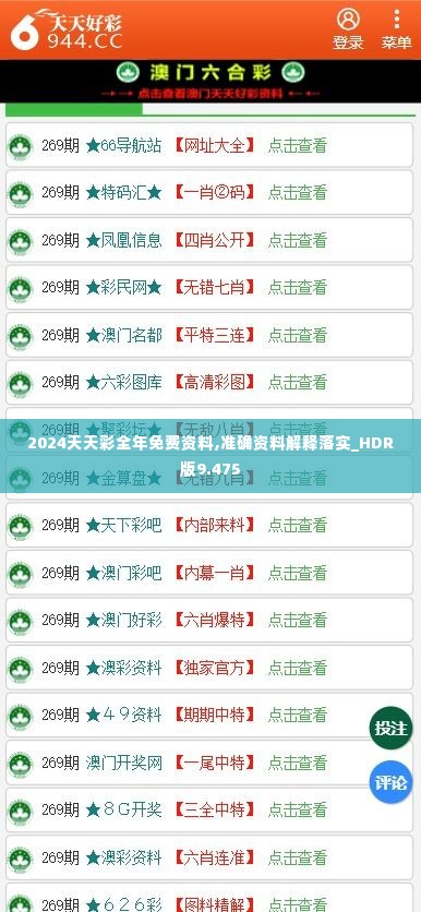 2024天天彩全年免费资料,准确资料解释落实_HDR版9.475