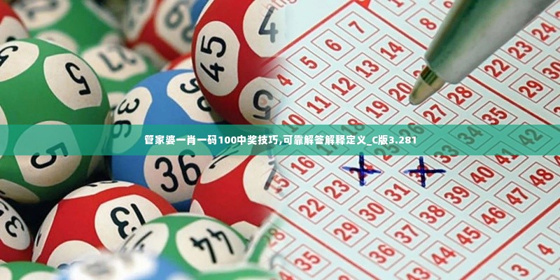 管家婆一肖一码100中奖技巧,可靠解答解释定义_C版3.281