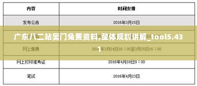 广东八二站奥门兔费资料,整体规划讲解_tool5.431