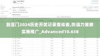 新澳门2024历史开奖记录查询表,创造力策略实施推广_Advanced10.638