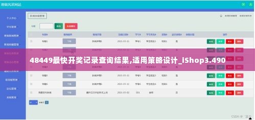 48449最快开奖记录查询结果,适用策略设计_iShop3.490