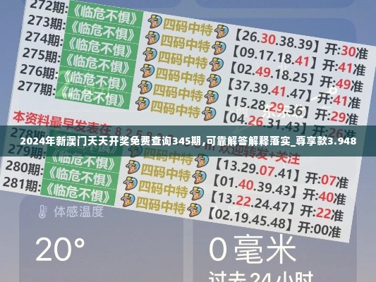 2024年新澳门天天开奖免费查询345期,可靠解答解释落实_尊享款3.948