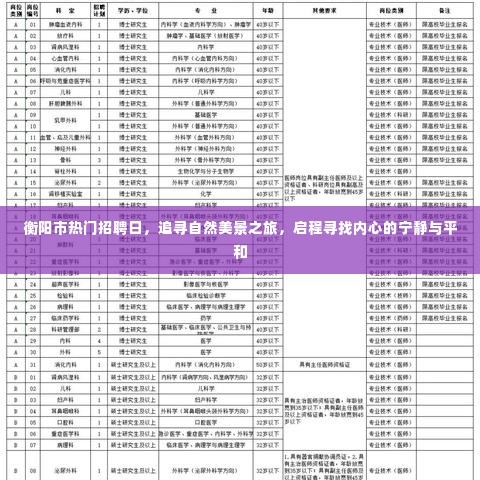 衡阳市热门招聘日与探寻自然美景之旅，寻找内心的宁静和平和之路