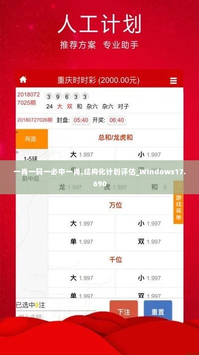 一肖一码一必中一肖,结构化计划评估_Windows17.690