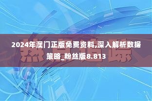 2024年澳门正版免费资料,深入解析数据策略_粉丝版8.813