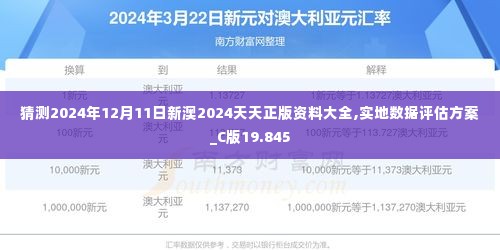 猜测2024年12月11日新澳2024天天正版资料大全,实地数据评估方案_C版19.845