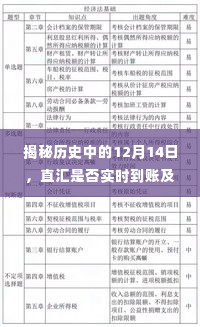 揭秘历史中的12月14日，直汇实时到账及查询方法详解