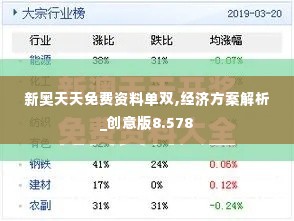 新奥天天免费资料单双,经济方案解析_创意版8.578