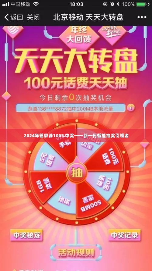 2024年管家婆100%中奖——新一代智能抽奖引领者