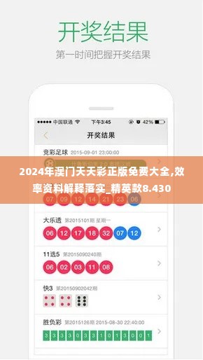 2024年澳门天天彩正版免费大全,效率资料解释落实_精英款8.430