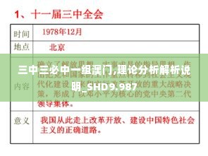 三中三必中一组澳门,理论分析解析说明_SHD9.987